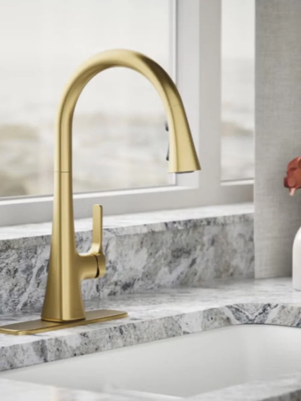 Kohler Guild Kitchen Faucet Vibrant Brushed Moderne Brass Finish